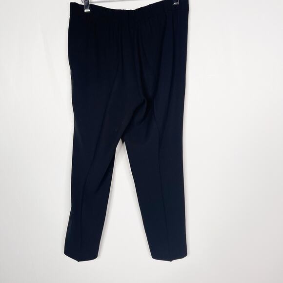 Aritzia Babaton 2 Black Double Pleated Ankle Pants Cropped Pull On Dress Pockets - Picture 2 of 10